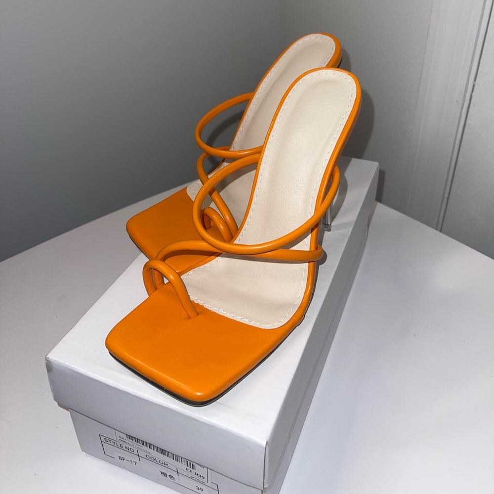 Orange fashion nova heels